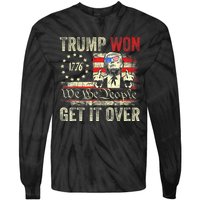 Trump Get Over It Patriotic Pro Trump Anti Kamala Funny Tie-Dye Long Sleeve Shirt