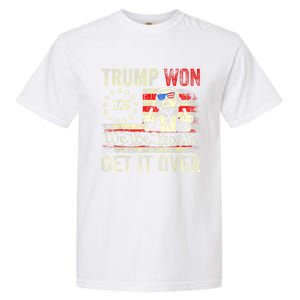 Trump Get Over It Patriotic Pro Trump Anti Kamala Funny Garment-Dyed Heavyweight T-Shirt