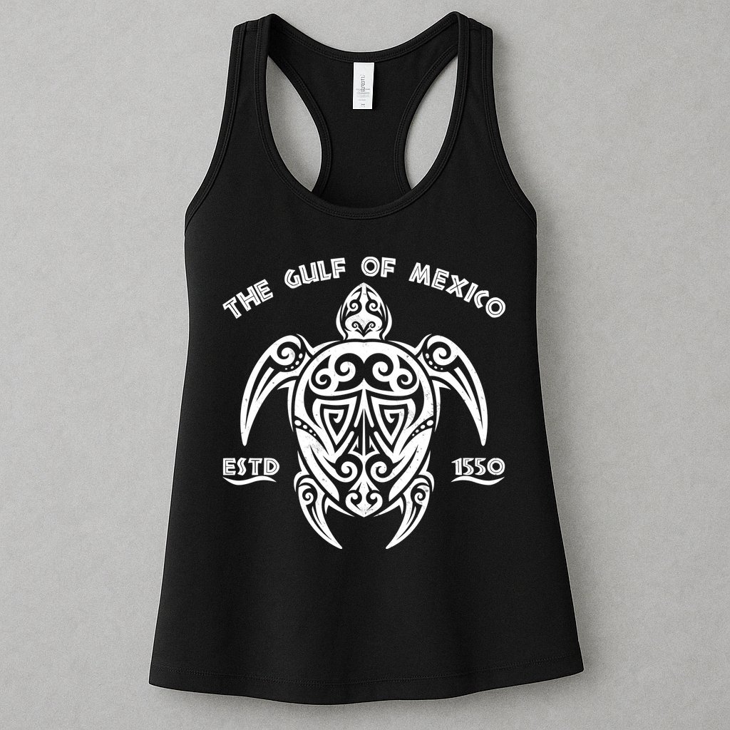 The Gulf of Mexico ESTD 1550 Turtle Womens Tank Top