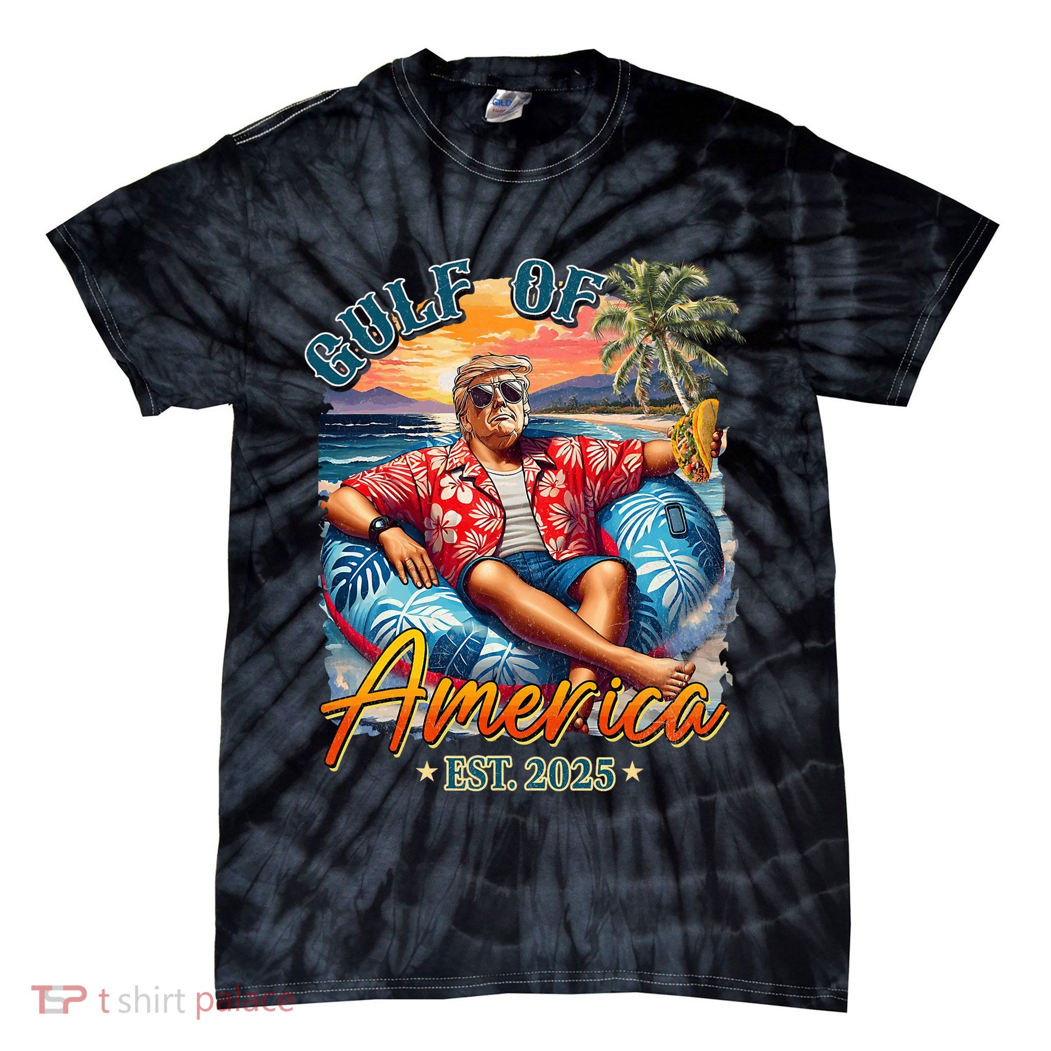  Trump Gulf Of Us America Est 2025  Tie-Dye T-Shirt