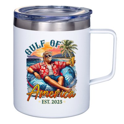  Trump Gulf Of Us America Est 2025  12oz Stainless Steel Coffee Mug