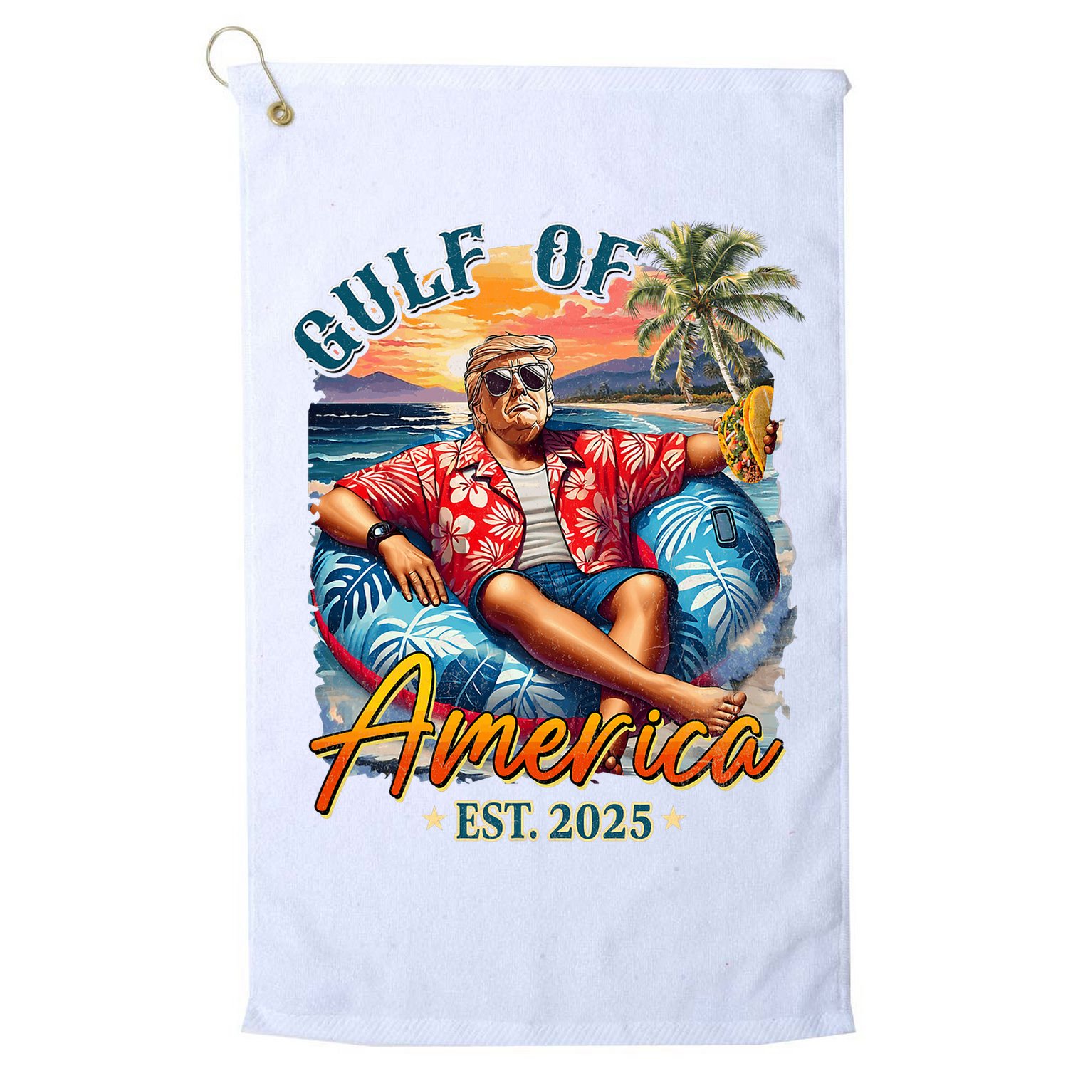  Trump Gulf Of Us America Est 2025  Golf Towel