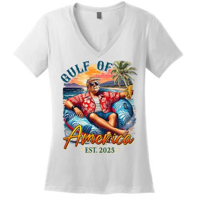  Trump Gulf Of Us America Est 2025  Women's V-Neck T-Shirt