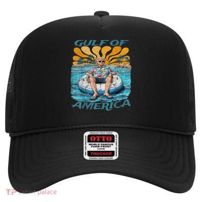 Trump Gulf Of Us America Kawaii Sunset High Crown Mesh Back Trucker Hat