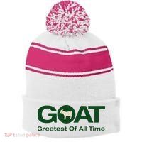 The Greatest Of All Time G.O.A.T. Stripe Pom Pom Beanie