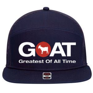 The Greatest Of All Time GOAT Design 7 Panel Mesh Trucker Snapback Hat