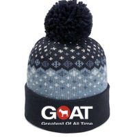 The Greatest Of All Time GOAT Design The Baniff Cuffed Pom Beanie