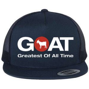 The Greatest Of All Time GOAT Design Flat Bill Trucker Hat