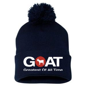 The Greatest Of All Time GOAT Design Pom Pom 12in Knit Beanie