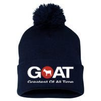 The Greatest Of All Time GOAT Design Pom Pom 12in Knit Beanie