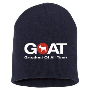 The Greatest Of All Time GOAT Design Short Acrylic Beanie