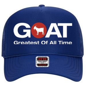 The Greatest Of All Time GOAT Design High Crown Mesh Back Trucker Hat