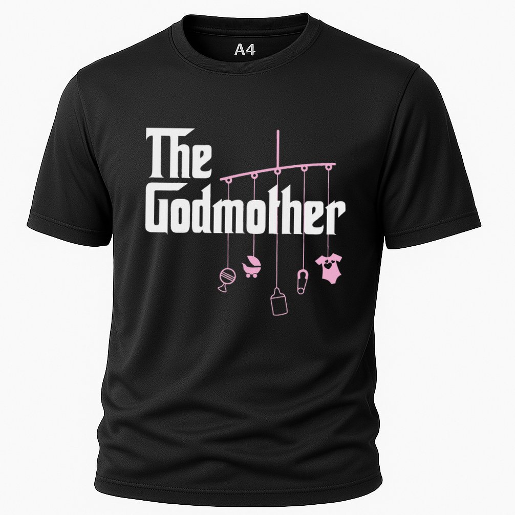 The Godmother Of New Baby Girl Funny Pun Gift Cooling Performance Crew T-Shirt