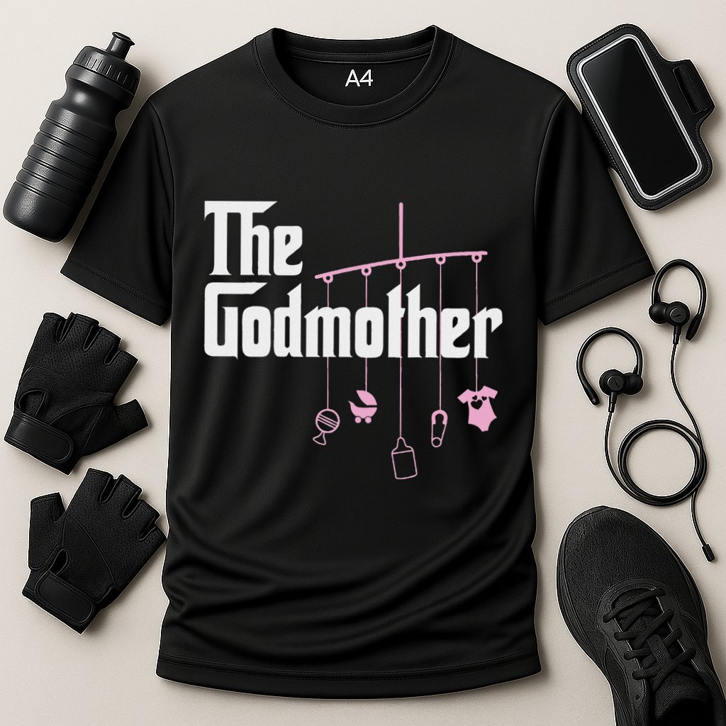 The Godmother Of New Baby Girl Funny Pun Gift Cooling Performance Crew T-Shirt
