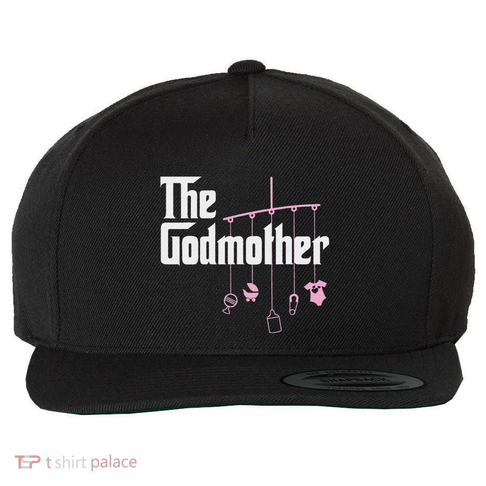 The Godmother Of New Baby Girl Funny Pun Gift Wool Snapback Cap