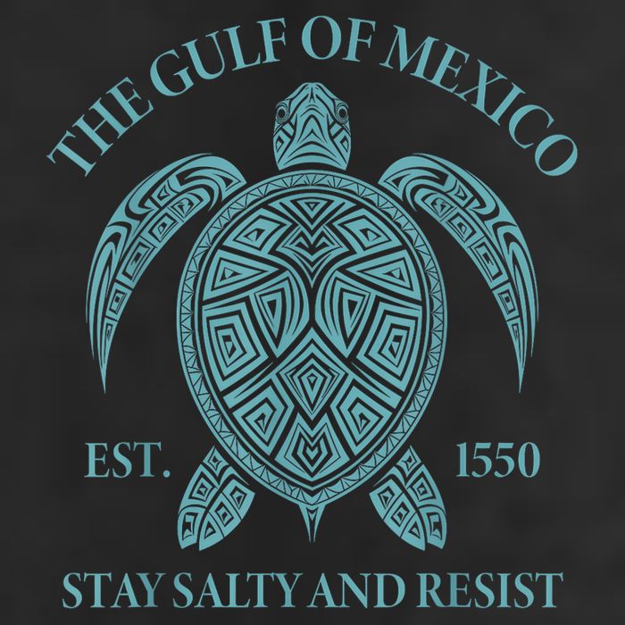 the Gulf of Mexico turtle 7 Panel Mesh Trucker Snapback Hat