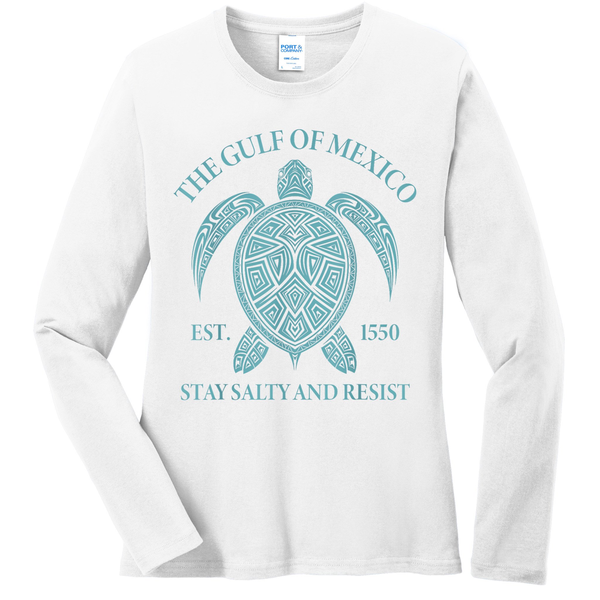 the Gulf of Mexico turtle Ladies Long Sleeve Shirt