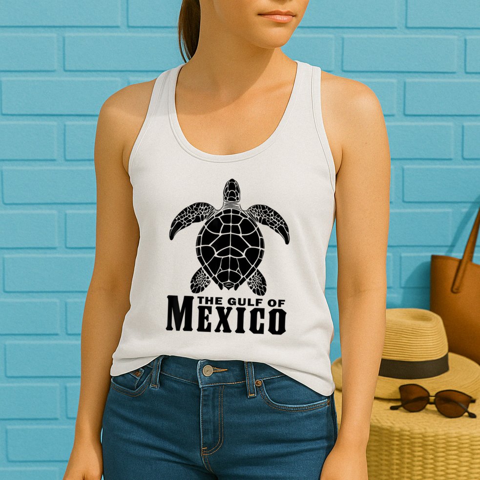 The Gulf Of Mexico Sea Turtle Beach Womens Tank Top