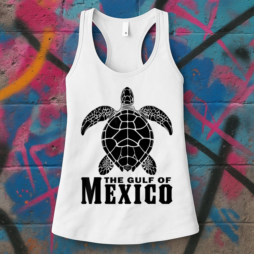 The Gulf Of Mexico Sea Turtle Beach Womens Tank Top