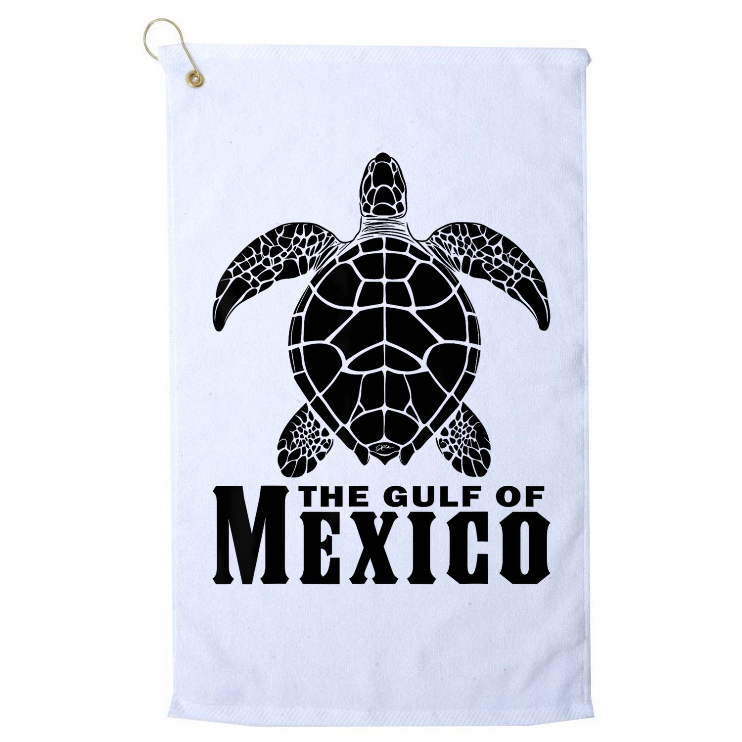 The Gulf Of Mexico Sea Turtle Beach Golf Towel