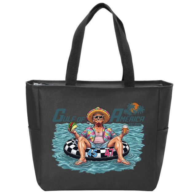 Trump  Gulf Of Us America Funny Kawaii Sunset  Zip Tote Bag