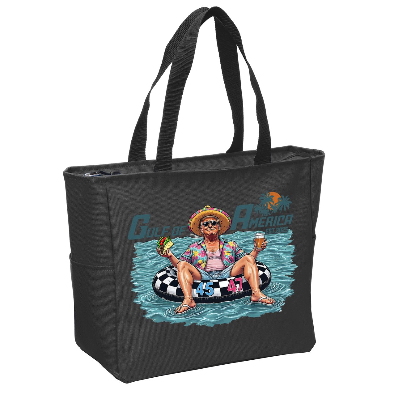 Trump  Gulf Of Us America Funny Kawaii Sunset  Zip Tote Bag