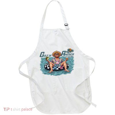 Trump  Gulf Of Us America Funny Kawaii Sunset  Full-Length Apron With Pockets