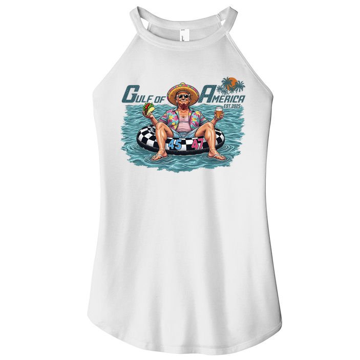 Trump  Gulf Of Us America Funny Kawaii Sunset  Women's Perfect Tri Rocker Tank