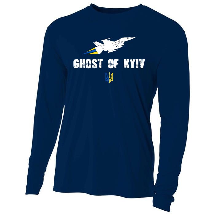 The Ghost Of Kyiv Fighter Pilot Military Stand With Ukraine Cooling Performance Long Sleeve Crew