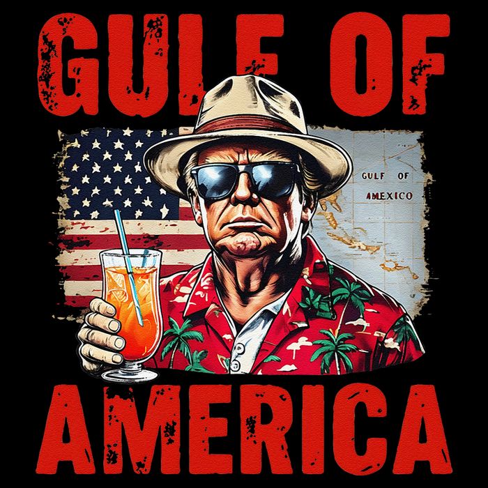 Trump Gulf Of Usa America Funny Gulf Of Mexico Usa Flag Map Drawstring Bag