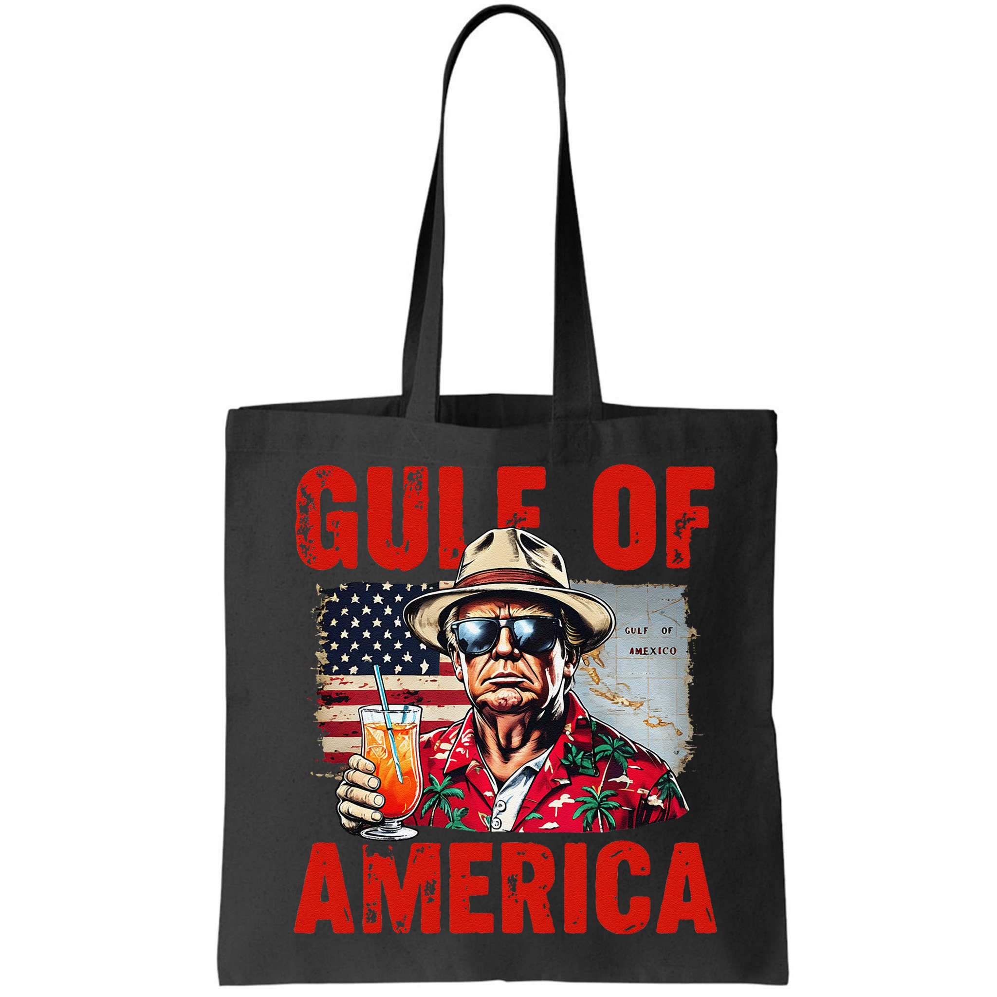 Trump Gulf Of Usa America Funny Gulf Of Mexico Usa Flag Map Bag
