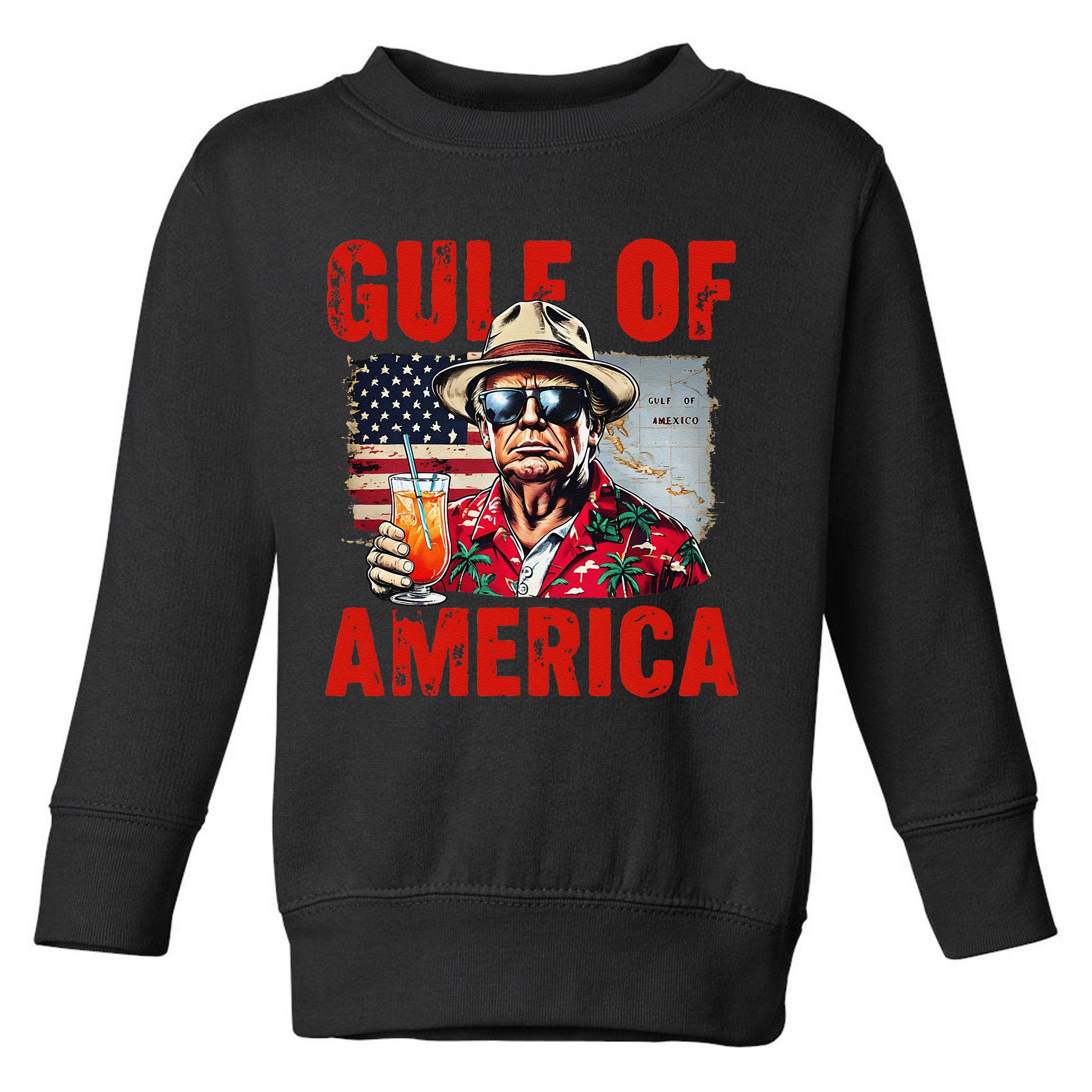 Trump Gulf Of Usa America Funny Gulf Of Mexico Usa Flag Map Toddler Sweatshirt