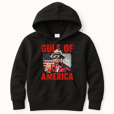 Trump Gulf Of Usa America Funny Gulf Of Mexico Usa Flag Map Kids Hoodie