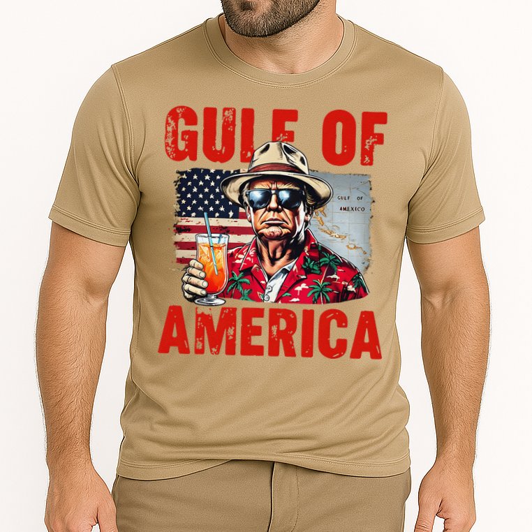 Trump Gulf Of Usa America Funny Gulf Of Mexico Usa Flag Map Cooling Performance Crew T-Shirt