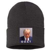 Trump Greatest Of All Time Mugshot Sustainable Knit Beanie