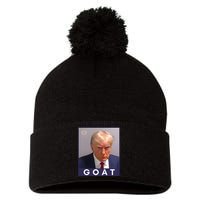 Trump Greatest Of All Time Mugshot Pom Pom 12in Knit Beanie