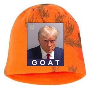 Trump Greatest Of All Time Mugshot Kati - Camo Knit Beanie