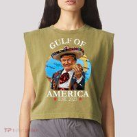 Trump Gulf Of Us America 2025 Merchandise Garment-Dyed Women's Muscle Tee