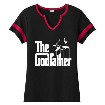 The Godfather Original White Title Ladies Halftime Notch Neck Tee