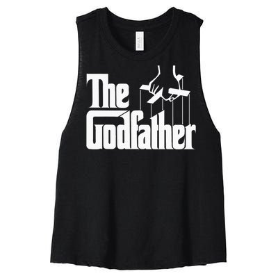 The Godfather Original White Title Women's Racerback Cropped Tank