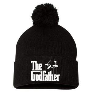 The Godfather Original White Title Pom Pom 12in Knit Beanie