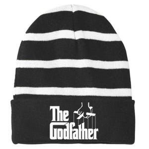 The Godfather Original White Title Striped Beanie with Solid Band