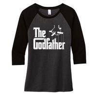 The Godfather Original White Title Women's Tri-Blend 3/4-Sleeve Raglan Shirt