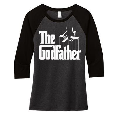 The Godfather Original White Title Women's Tri-Blend 3/4-Sleeve Raglan Shirt