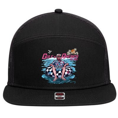 Trump Gulf Of Us America Est 2025 7 Panel Mesh Trucker Snapback Hat