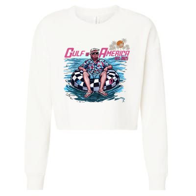 Trump Gulf Of Us America Est 2025 Cropped Pullover Crew