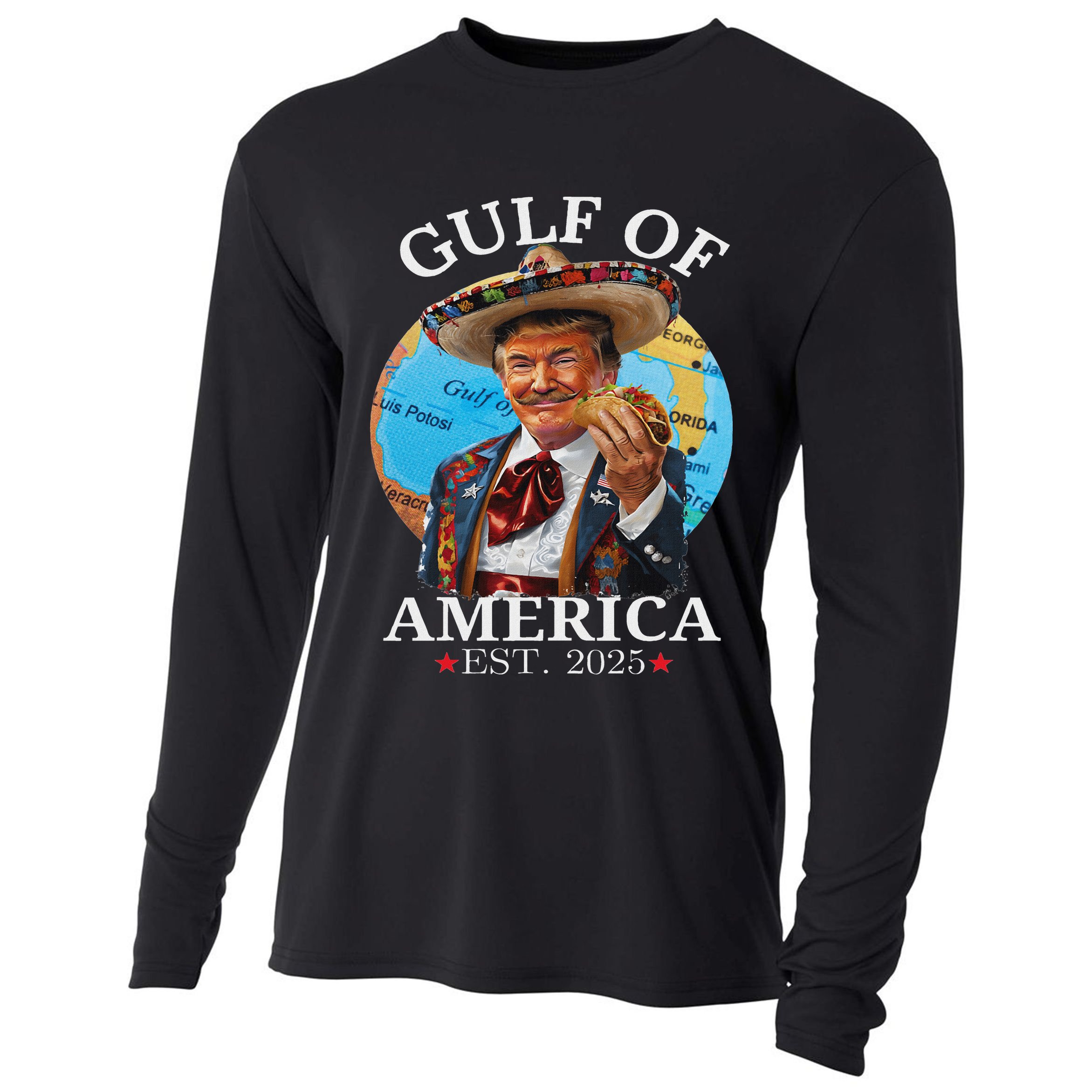 Trump Gulf Of Us America Est 2025 Cooling Performance Long Sleeve Crew