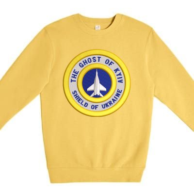 The Ghost Of Kyiv Shield Of Ukraine Premium Crewneck Sweatshirt