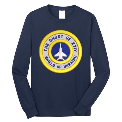 The Ghost Of Kyiv Shield Of Ukraine Long Sleeve Shirt