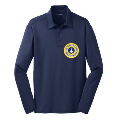 The Ghost Of Kyiv Shield Of Ukraine Silk Touch Performance Long Sleeve Polo